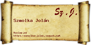 Szmolka Jolán névjegykártya
